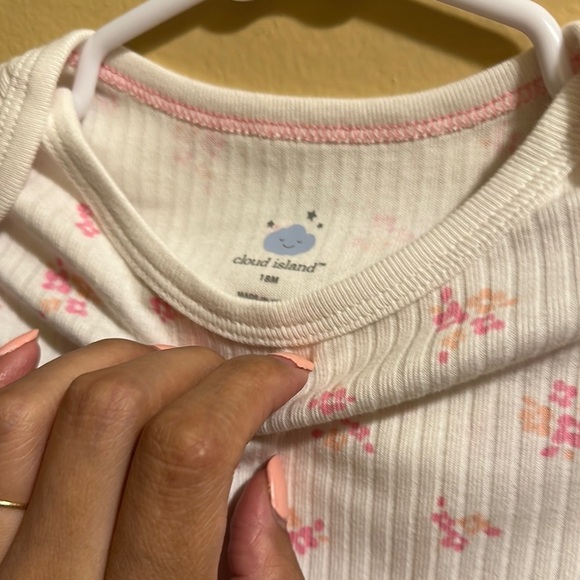 Cloud Island Pink Floral Kids Pajamas - Picture 3 of 3